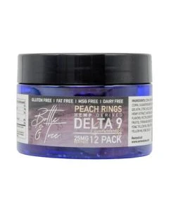 Bottle & Tree - Delta-9 THC Gummies - Peach Rings 300mg