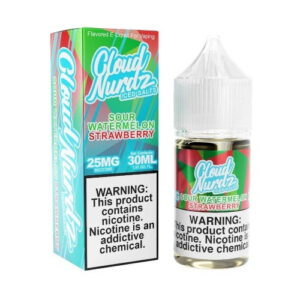 Cloud Nurdz Iced Salt E-Liquid – Sour Watermelon Strawberry 30ml