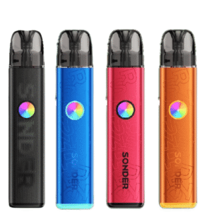 Geek Vape Sonder Q3 Pod System in black, blue, red and orange